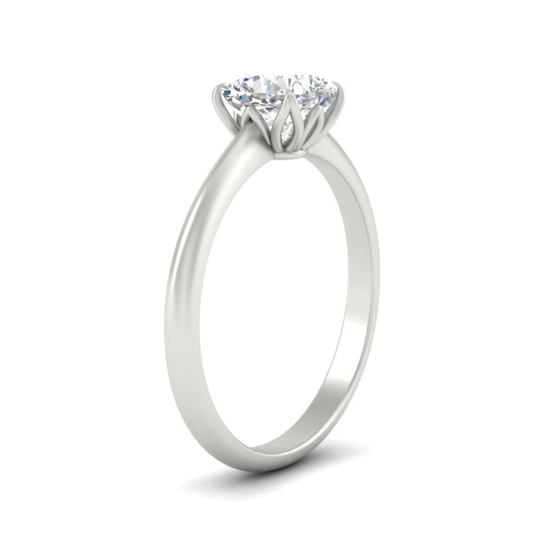 Floral Head Cushion Solitaire Cathedral Ring