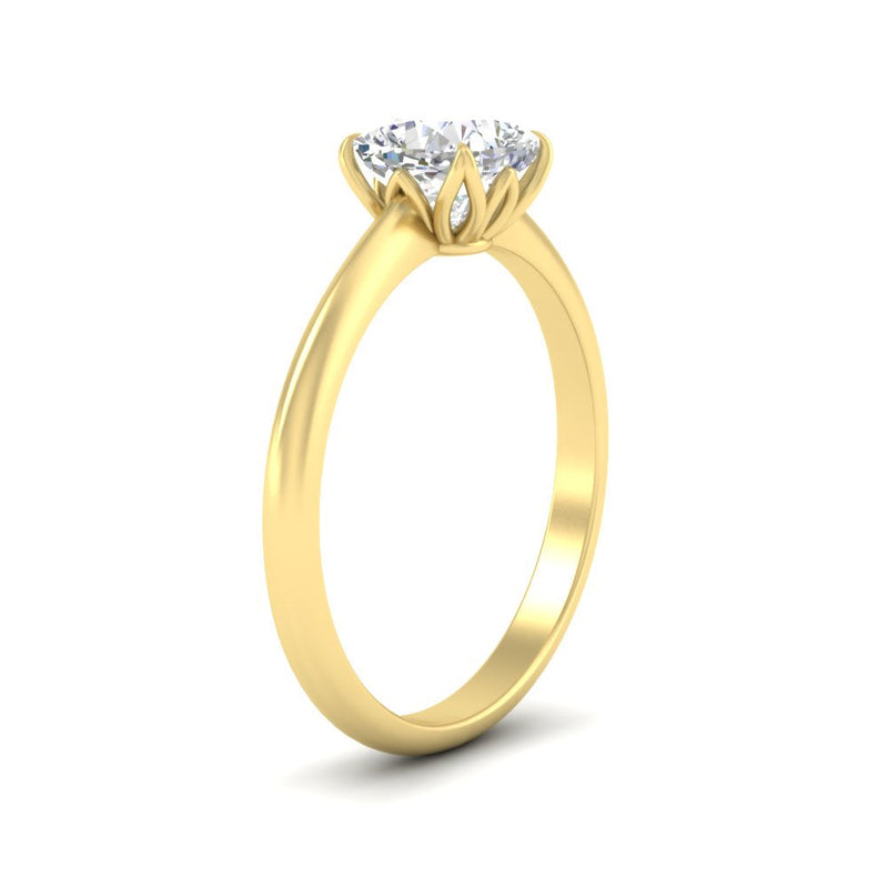 Floral Head Cushion Solitaire Cathedral Ring