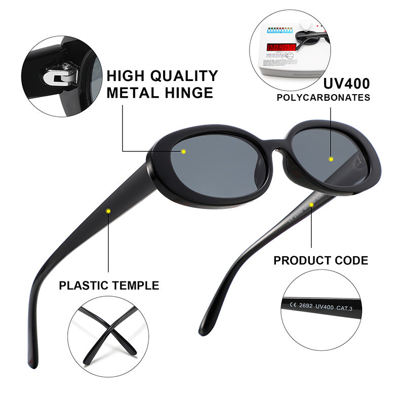 European And American Personality Small Frame Sunglasses Women's Fashion Oval