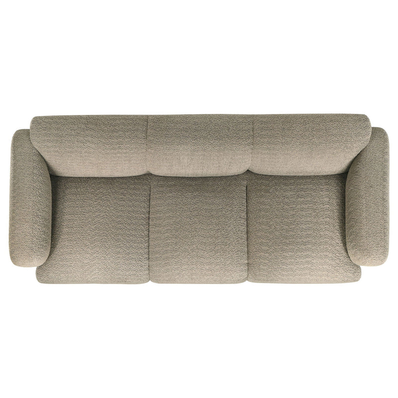Dorset 3-piece Upholstered Round Track Arm Sofa Set Brown