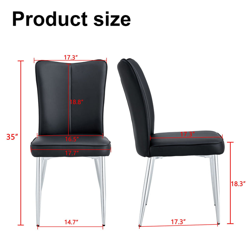 Modern Minimalist Dining Chairs With Metal Legs