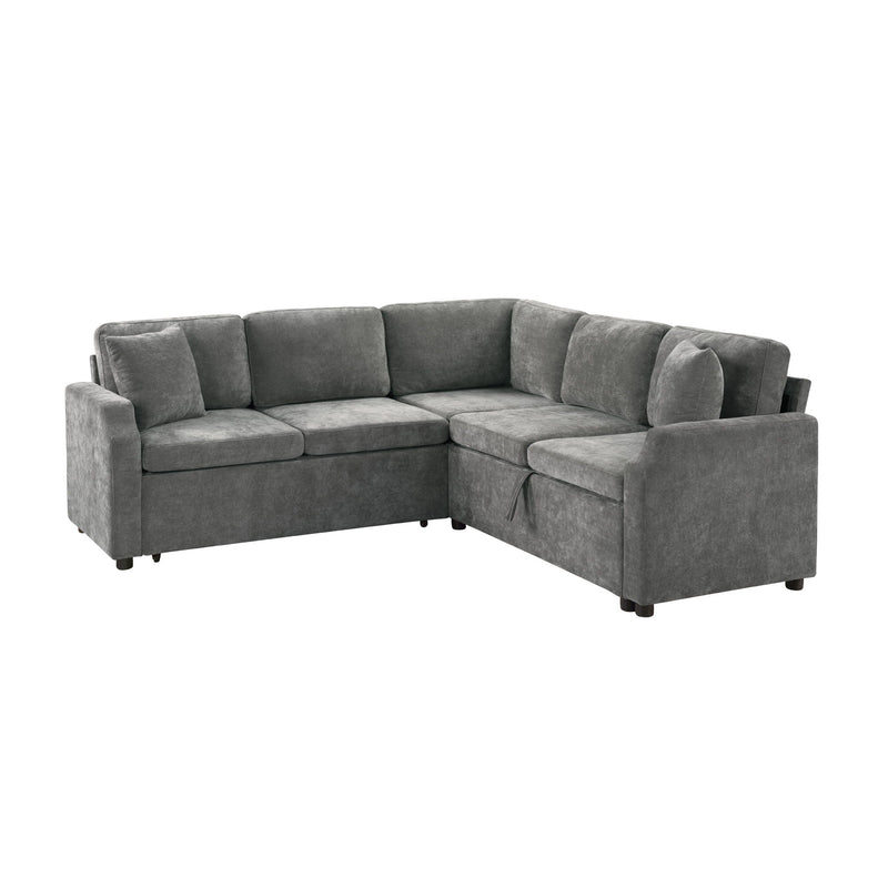 Modern L Shaped Sectional Sofa Bed With Hidden Storage Upholstery