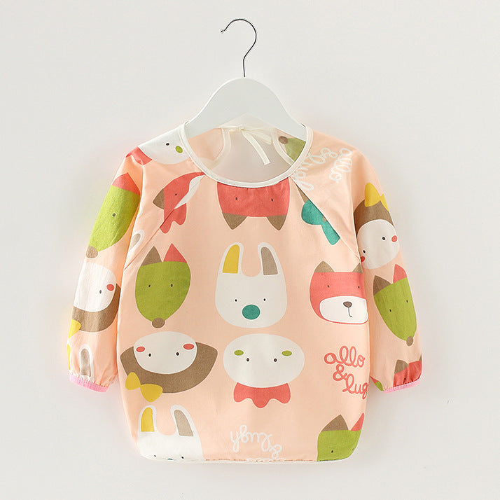 Baby Dinner Coverall Bib Spring And Autumn Long Sleeve Apron
