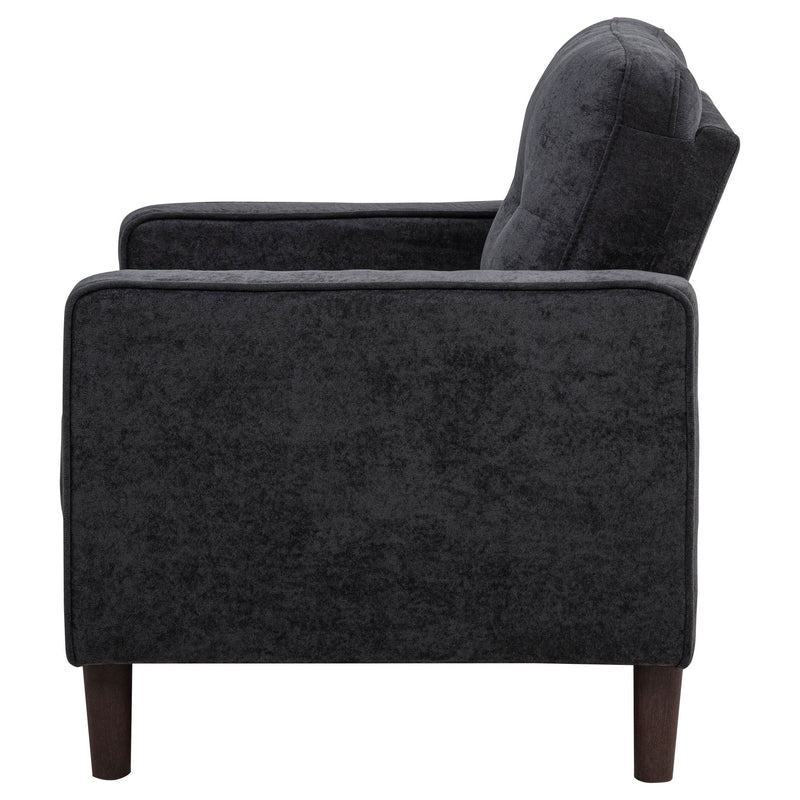 Bowen II Fabric Upholstered Track Arm Chair Steel Grey