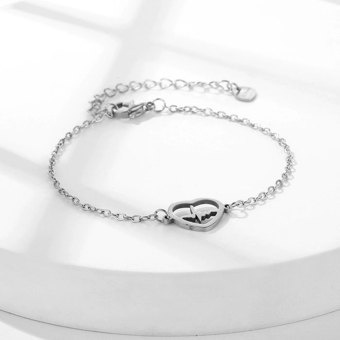 Women's Heart-shaped ECG Bracelet Versatile Hand Jewelry