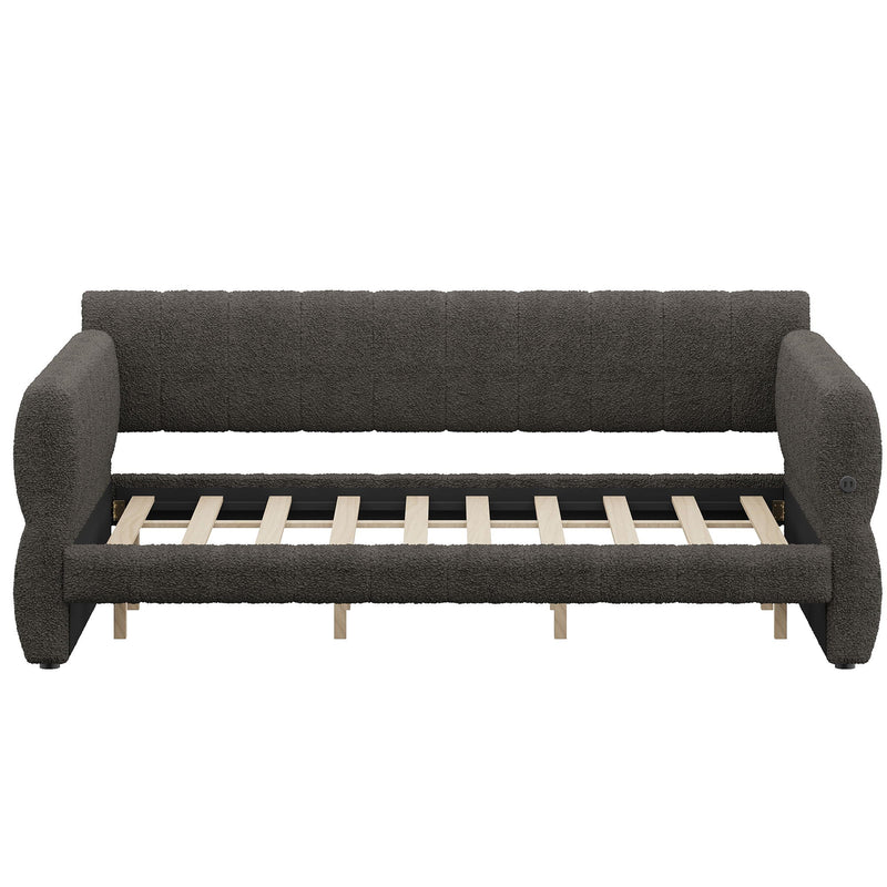 Upholstered Platform Bed With USB Charging