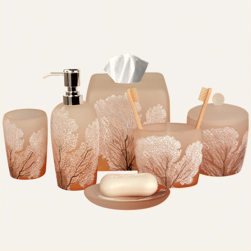 Bathroom Accessory Set – Elegant Silver Bath Decor Kit | Modern Vanity Essentials