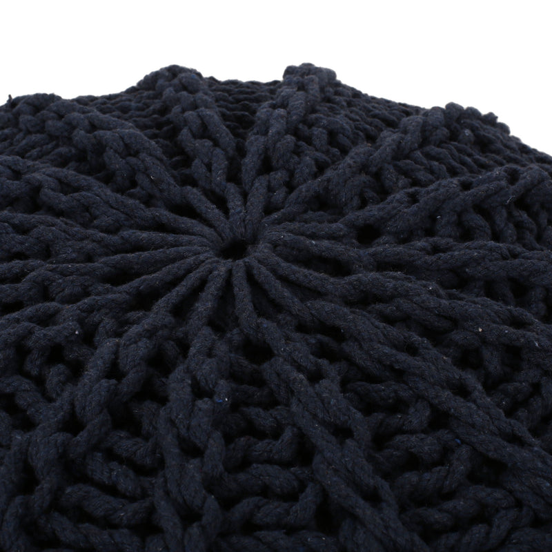 Bordeaux - Knitted Round Pouf Ottoman And Floor Cushion
