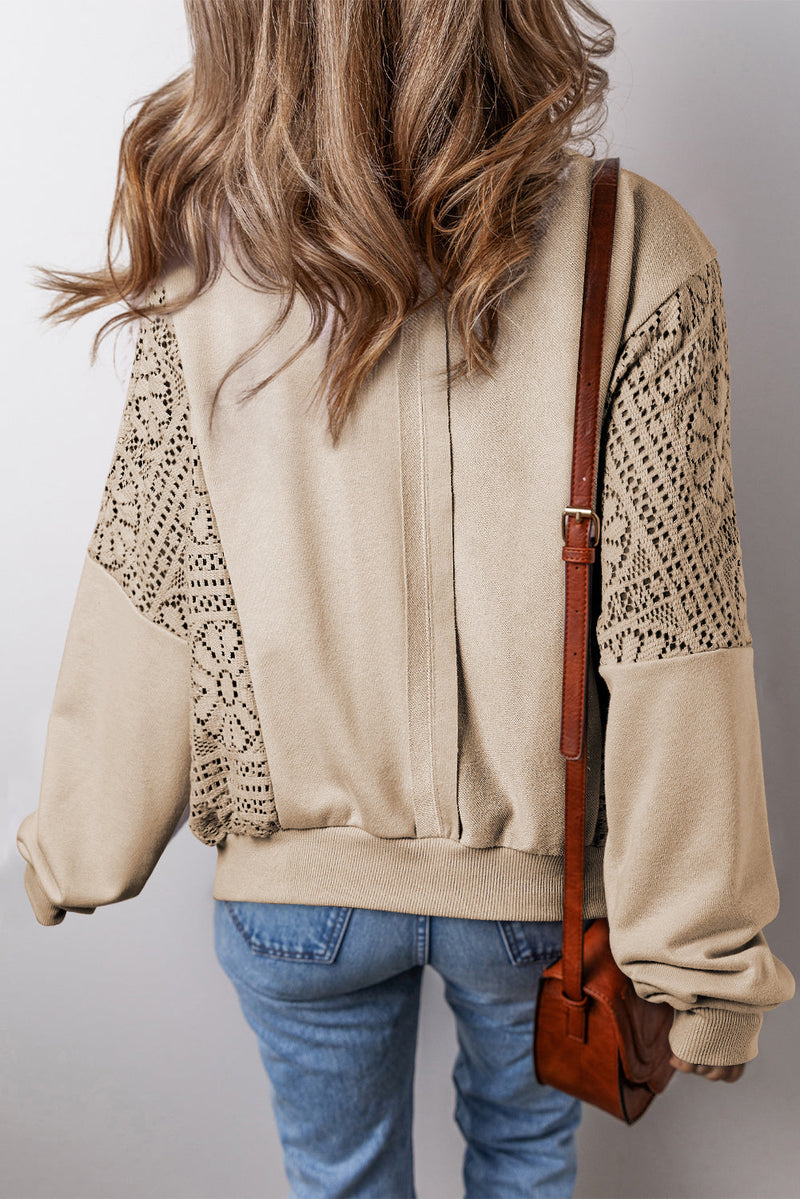 Rheaissa Seam Ribbed Trim Sweatshirt