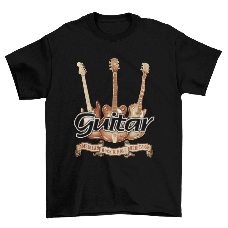 Guitar Ribbon Music and Band Tee