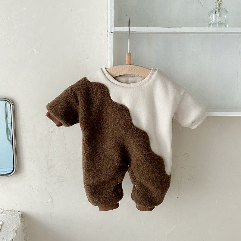 Baby Bodysuit With Fleece Lining Extra Thick Warm Romper