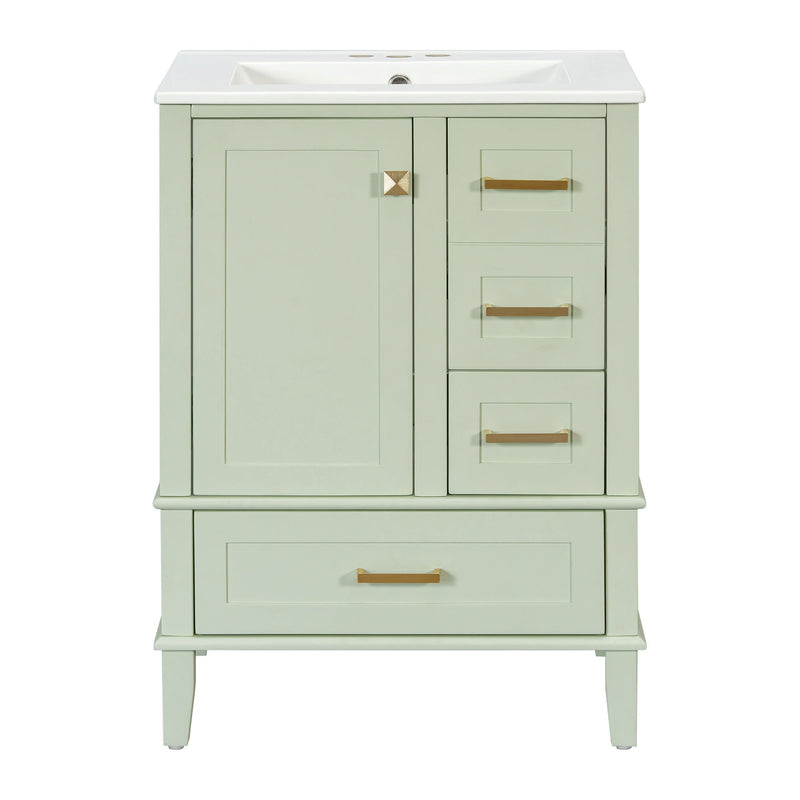 Bathroom Vanity, Modern Bathroom Cabinet With Sink Combo Set, Bathroom Storage Cabinet With A Soft Closing Door And 3 Drawers, Solid Wood Frame