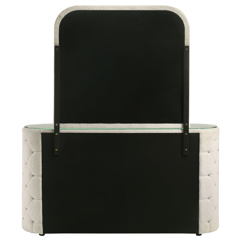 Sonya 6-drawer Upholstered Bedroom Dresser with Mirror Ivory