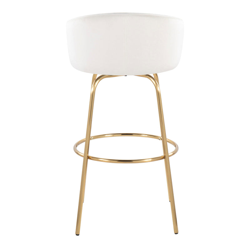 Claire - Contemporary / Glam Fixed Height Bar Stool (Set of 2) Round Footrest (Set of 2)