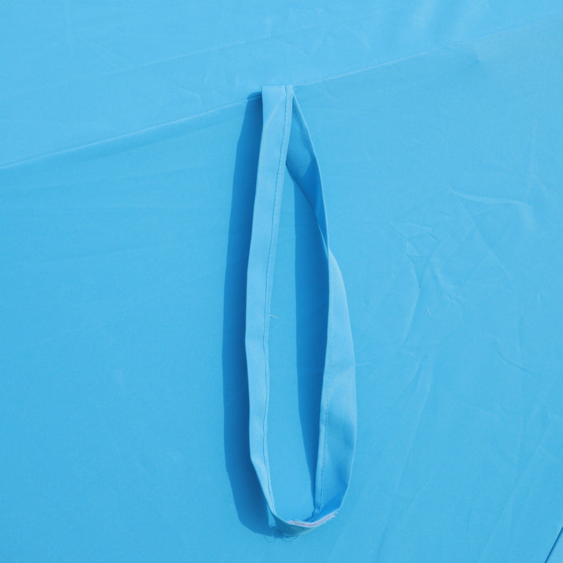Double- Sided Outdoor Market Umbrella With Lights And Base