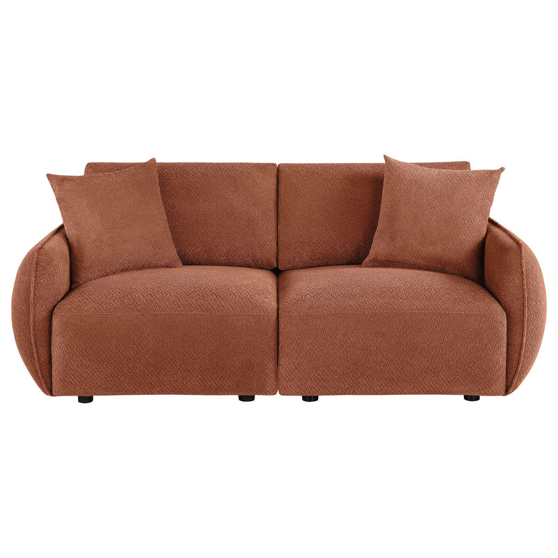 Elysia Chenille Upholstered Modular Lounge Loveseat Coral