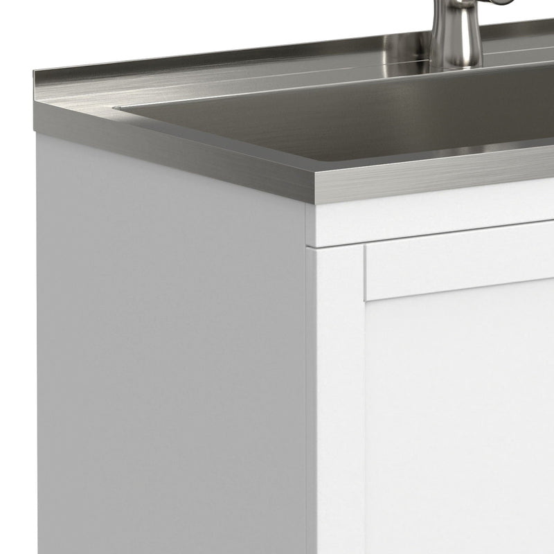 Reed - Deluxe Laundry Cabinet With Pull-Out Faucet And Stainless Steel Sink