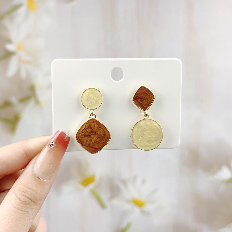 Asymmetric Blue Sky Round Earrings