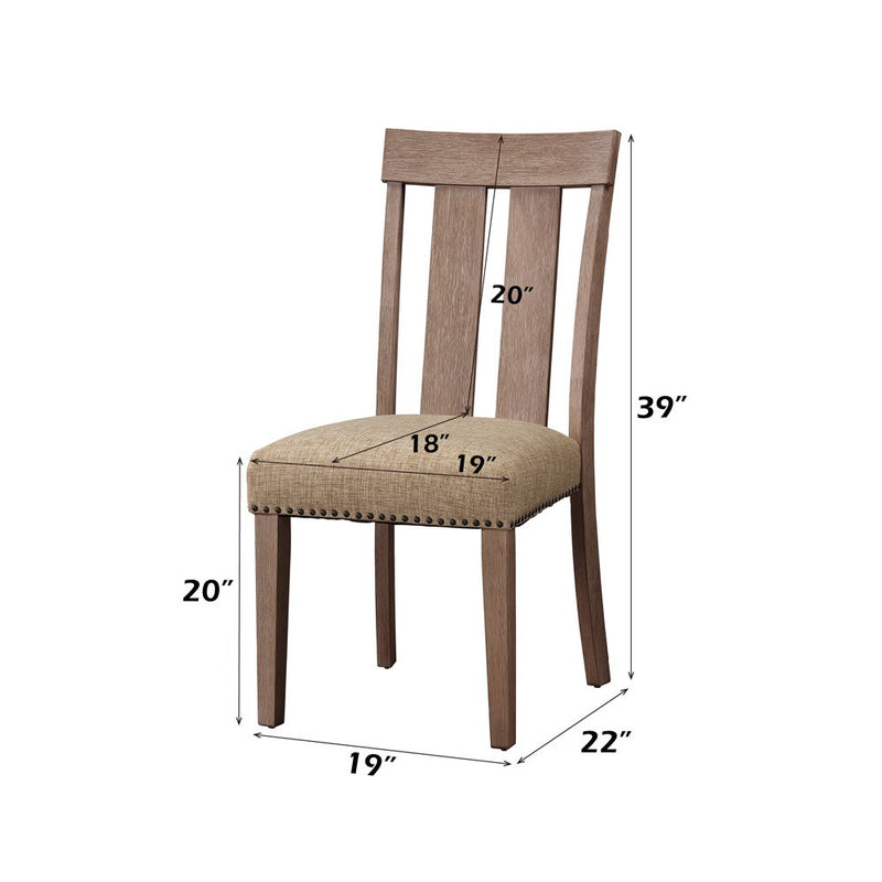 Nathaniel - Side Chair (Set of 2) - Fabric & Maple