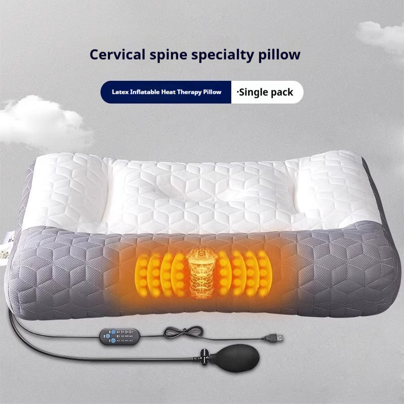 Natural Latex Cervical Pillow – Neck Support with Hot Compress & Inflatable Options