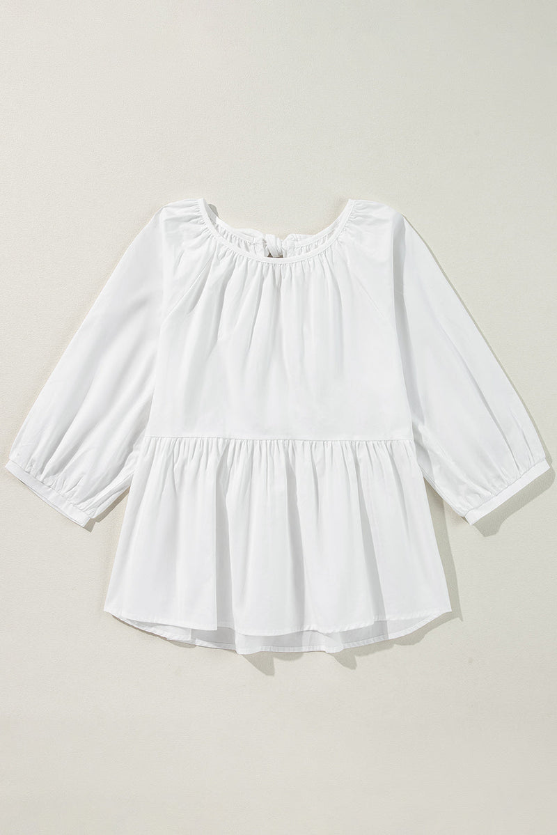 Paula Bow Knot Cutout Back Blouse