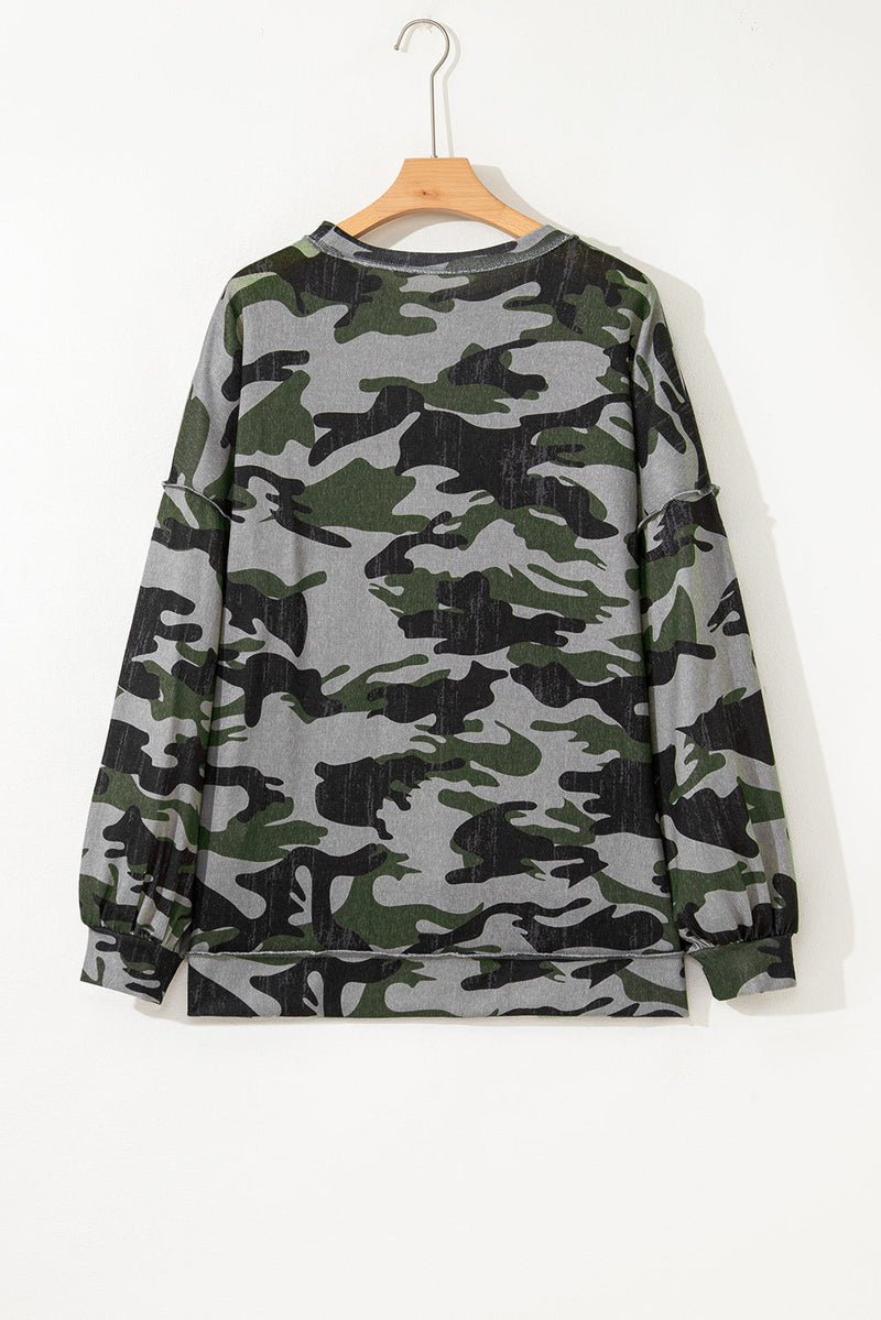 Honey Patchwork Drop Shoulder Sweatshirt