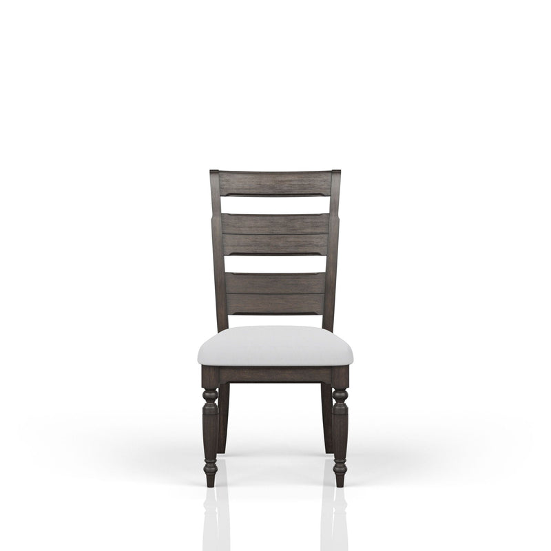 Upholstered Seat Ladderback Side Chair (Set of 2) - Coffee