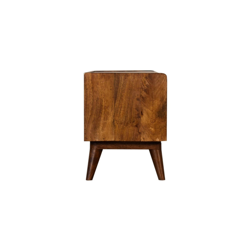 Solid Wood Bench With Upholstered Sea