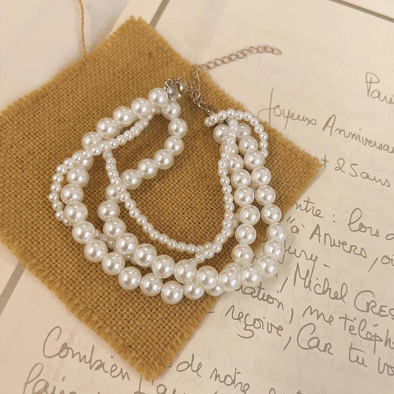 Multilayered Pearls Bracelet