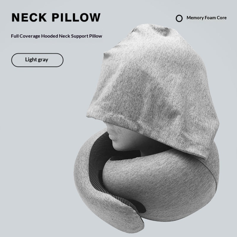 Memory Foam Travel Neck Pillow – Foldable U-Shape for Airplane, Car & Office