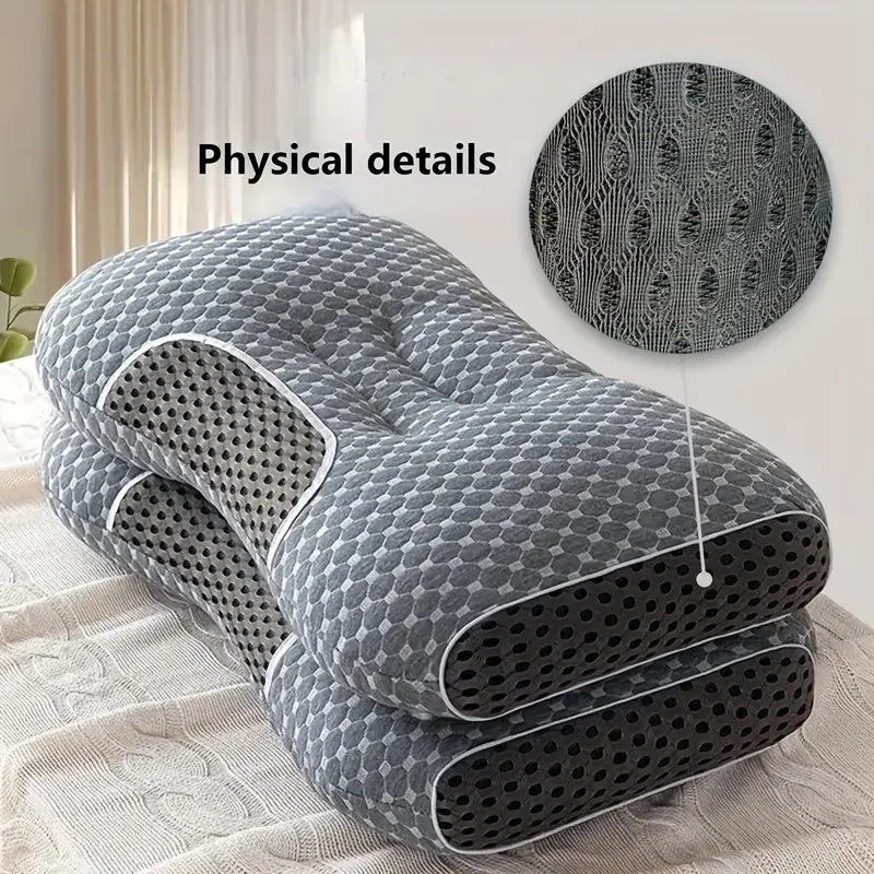 3D Knitted Cotton Massage Pillow – Breathable Neck & Shoulder Support