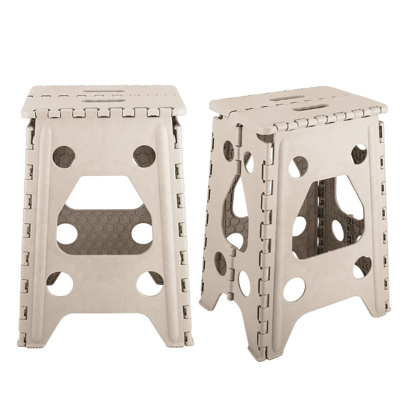 2 Pack 17.91In High Step Stool Folding Stepping Stool Lightweight Plastic Step Stool with Handle Non-slip for Kitchen Bathroom
