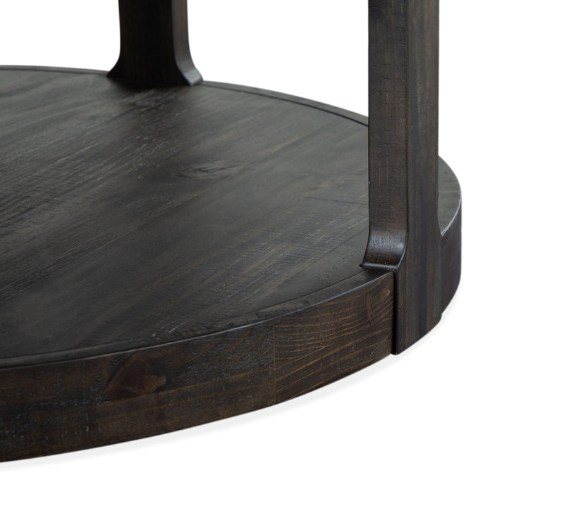 Boswell - Round Cocktail Table (With Casters) - Peppercorn