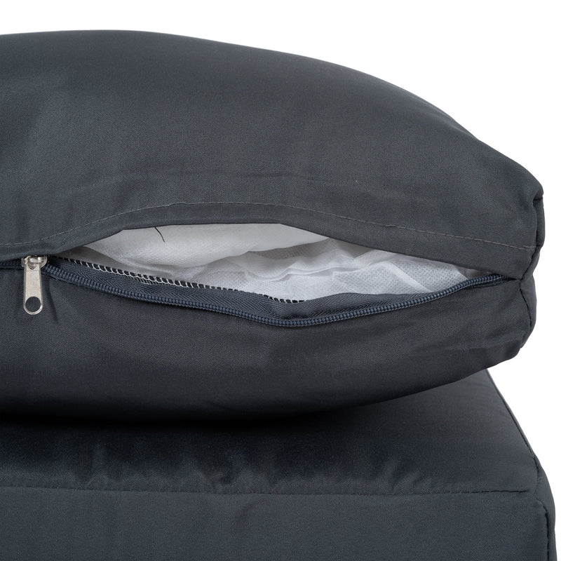 Patio 6-Piece Brown PE Wicker Sofa Set with Grey Cushions