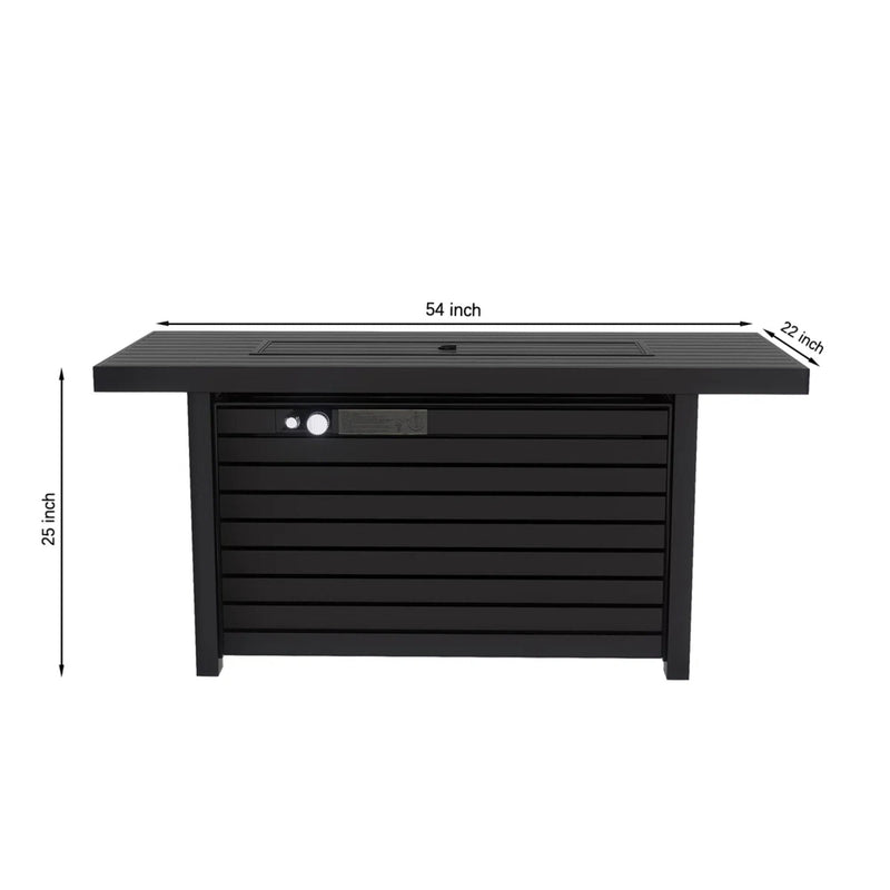 Outdoor Fire Pit Table & Lid - Black