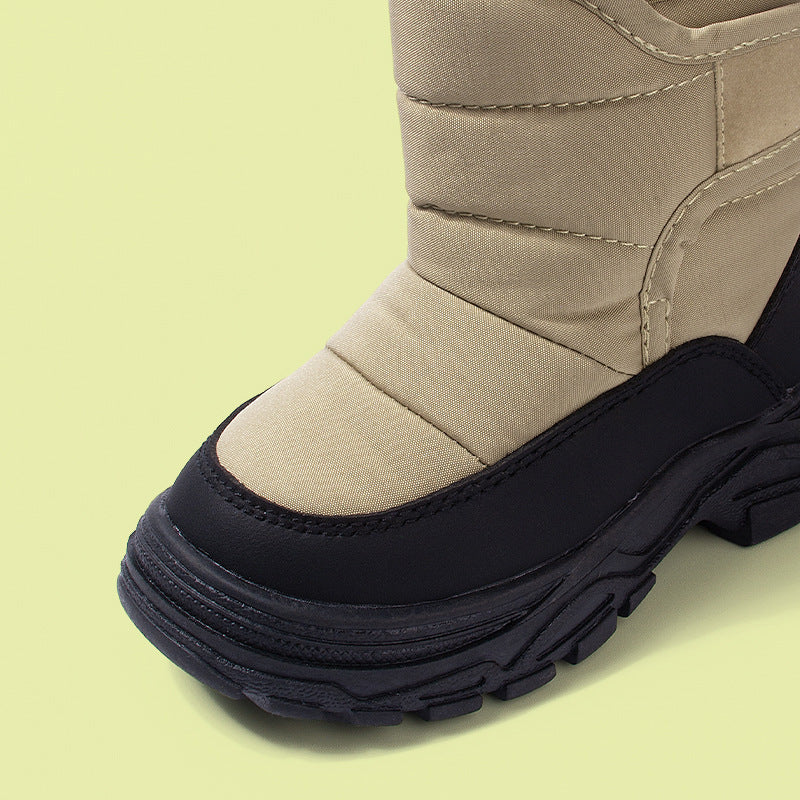 Warm Thick-soled Boots For Boys High-top Insulated Cotton Sneakers