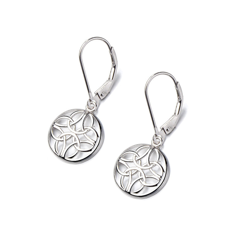 14K Gold and Sterling Silver Lever-Back Celtic Earring
