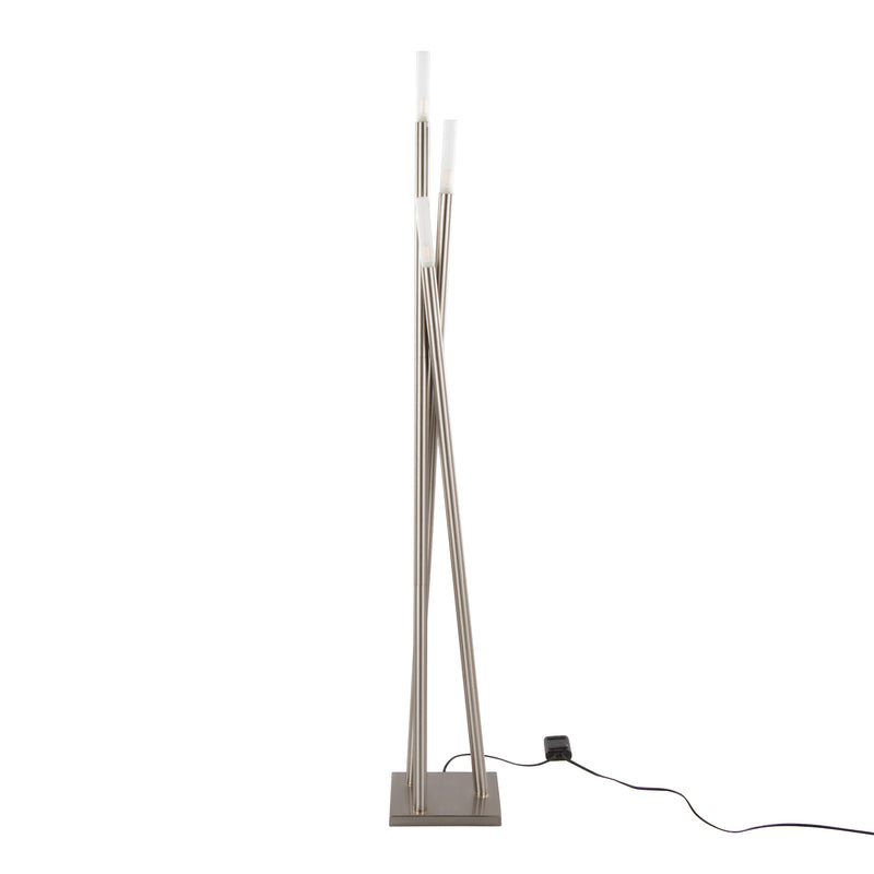 Icicle Contemporary Floor Lamp in Brushed Nickel by LumiSource
