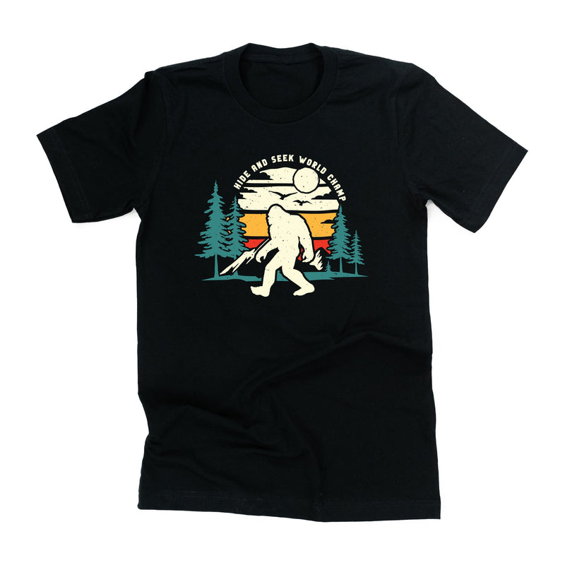 Big Foot - Hide And Seek World Champ - Black Unisex Tee