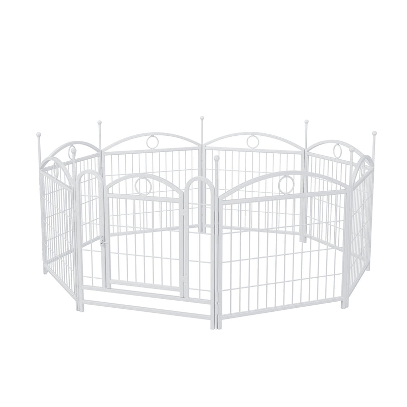 Dog Playpen Indoor 24 inch 8 Panels Metal Dog Pen Pet Dog Fence Outdoor Exercise Pen with Doors, Heavy Duty Dog Fence Puppy Pen for Large Medium Small Dogs Indoor Outdoor Foldable Pet Exercise Pen