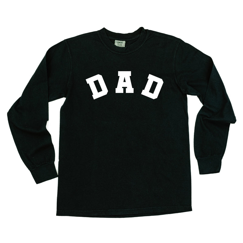 Dad - Arched Varsity - Long Sleeve Comfort Colors Tee