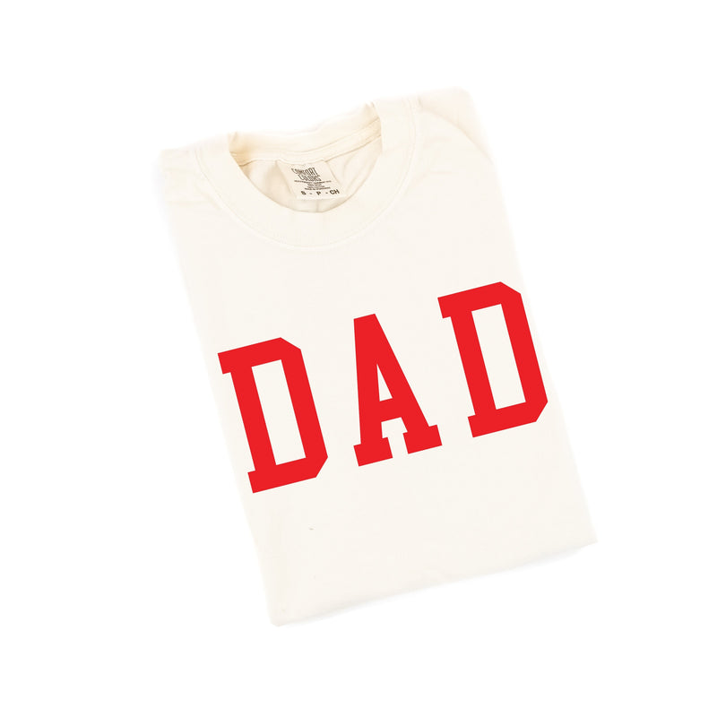 Dad - Varsity Straight Line - Comfort Colors Tee