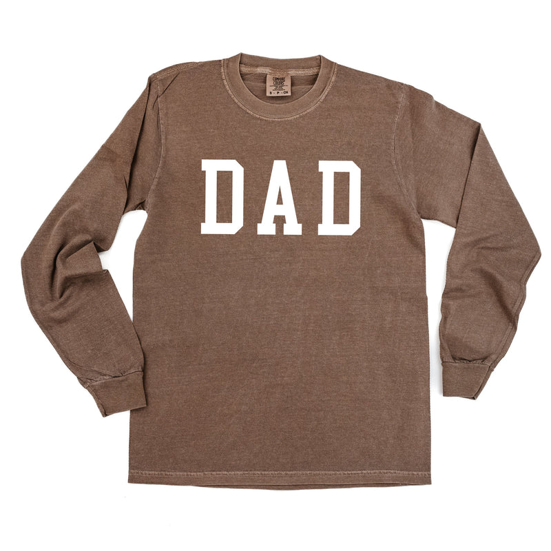 Dad - Varsity Straight Line - Long Sleeve Comfort Colors Tee