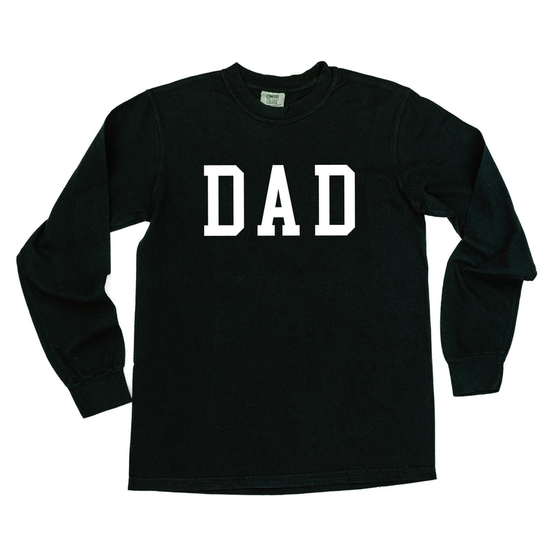 Dad - Varsity Straight Line - Long Sleeve Comfort Colors Tee