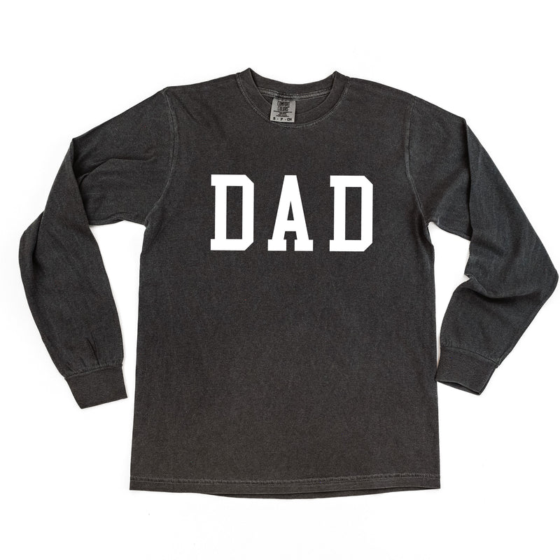 Dad - Varsity Straight Line - Long Sleeve Comfort Colors Tee