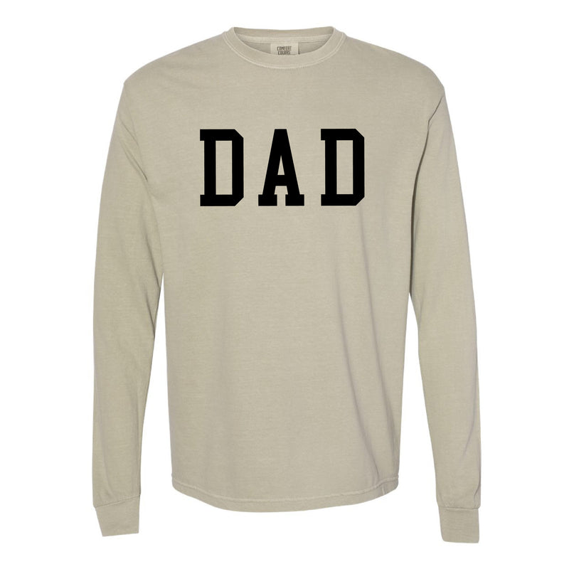 Dad - Varsity Straight Line - Long Sleeve Comfort Colors Tee