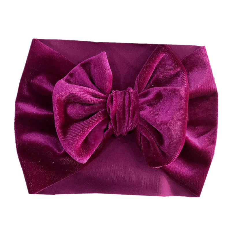 Childrens Multi-color Festive Velvet Headband With Stretchy Hair Accessory