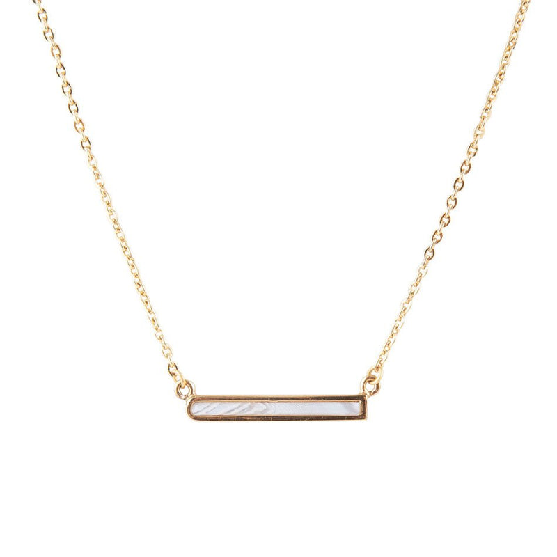 Dainty Botswana Agate Bar Necklace