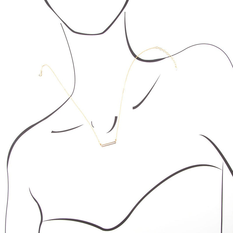 Dainty Botswana Agate Bar Necklace