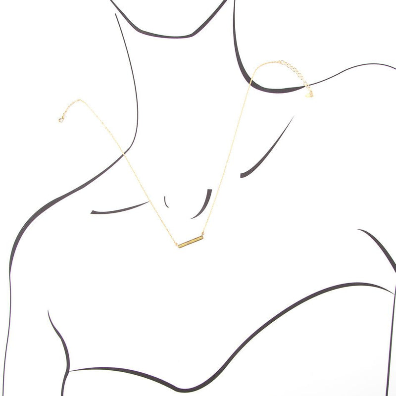 Dainty Green Aventurine Bar Necklace